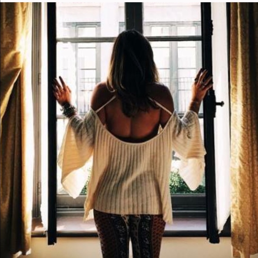 Boho ivory sweater